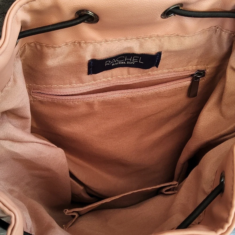 RACHEL Rachel Roy Peach Backpack with Buckle & Chain And Pockets Galore! - Picture 6 of 16